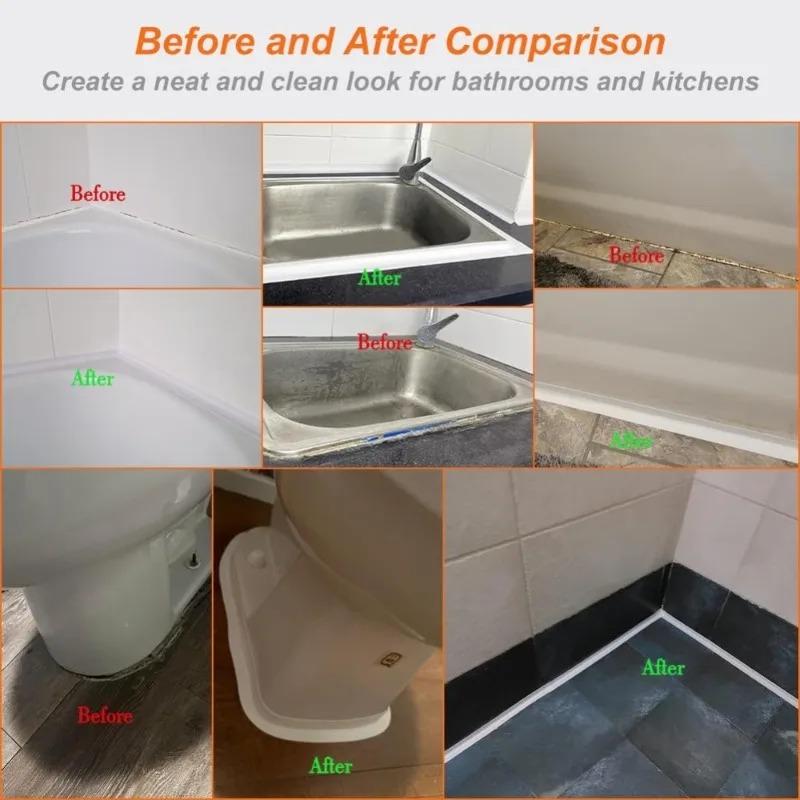 Waterproof Self-Adhesive Caulk Tape Sealant Strip for Bathroom, Toilet, Bathtub & Tile Corners