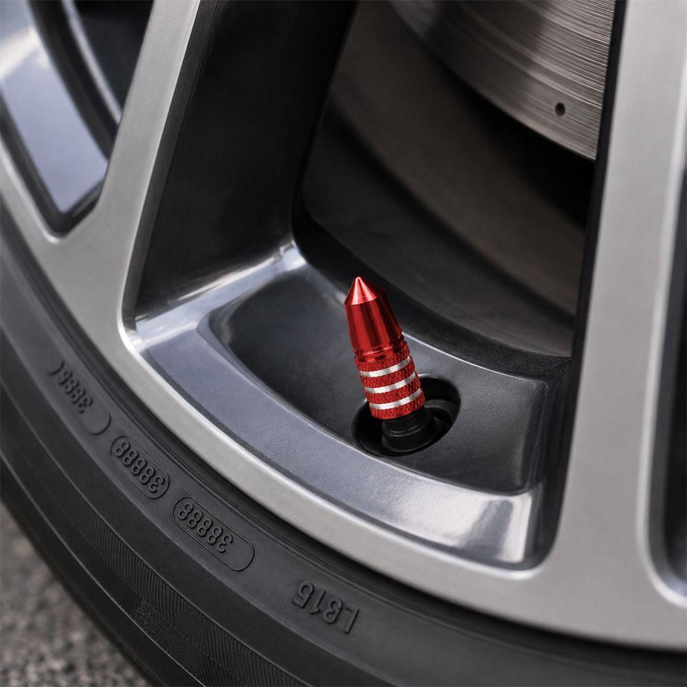 4pcs Aluminum Anodized Tire Valve Caps Motorcycle Electric Vehicle Valve Core for Car SUV Truck