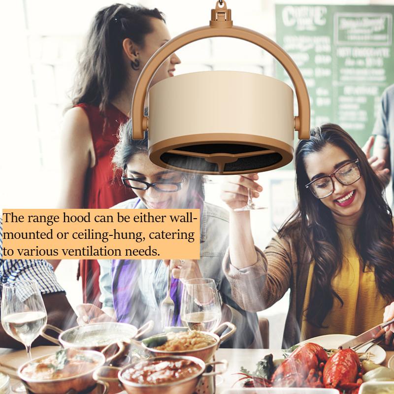 Desktop Range Hood Adjustable Angle Portable Exhaust Fan USB Plug Mini Suction Cooker Hood for Indoor BBQ Hot Pot