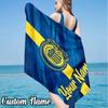 Custom Name Atlético Rosario Central Beach Towel - Soft, Ultra-Absorbent Microfiber, Lightweight, Perfect for Beach, Parties, Travel, Camping