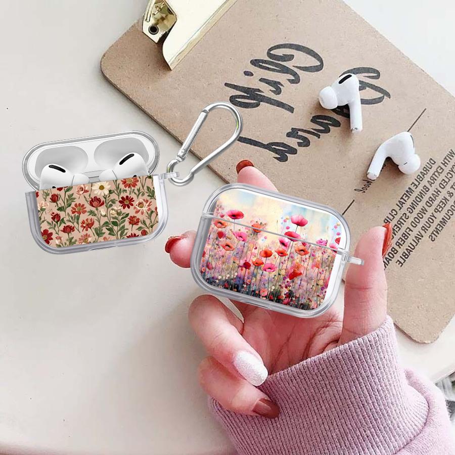 Clear Earphone Cases Cover Case For Airpods Pro3 3 2 Pro Pro2 1 4 Cartoon Flower