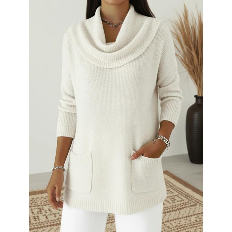 IHUASU Women's Long Sleeve Cowl Neck Fashion Casual Blouses & Shirts Elegant