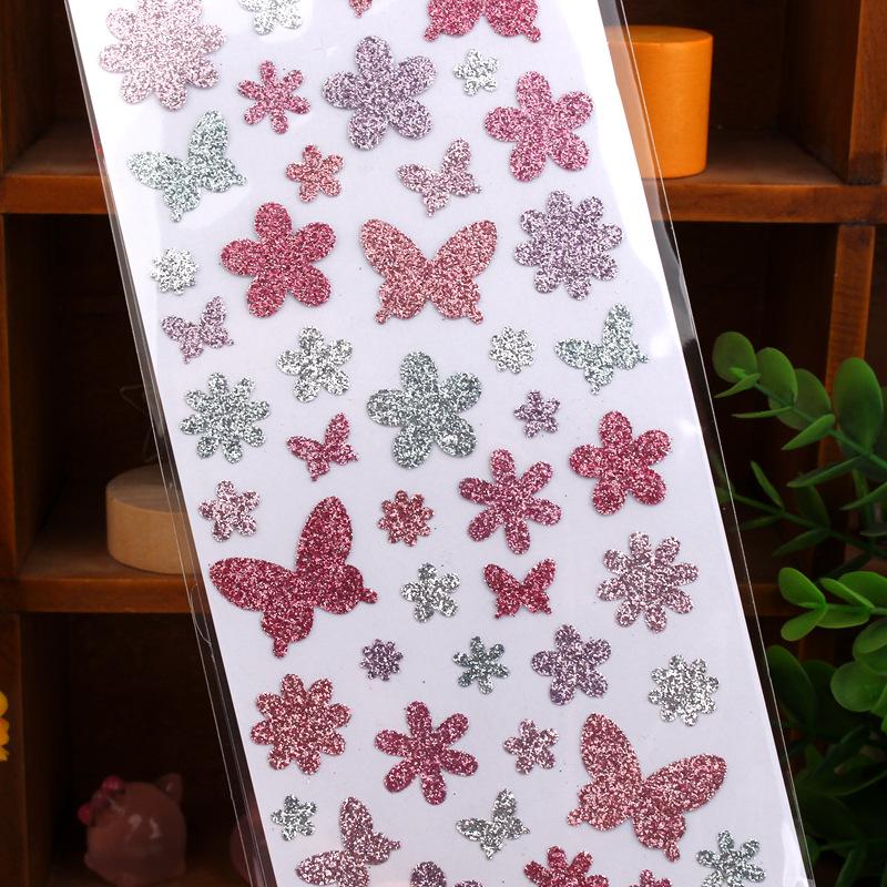 Gold Glitter Spark Heart Star Animal Cown DIY Stickers Self-adhesive New Year Gift for Kid Face Scrapbook Decora Bright Stickers