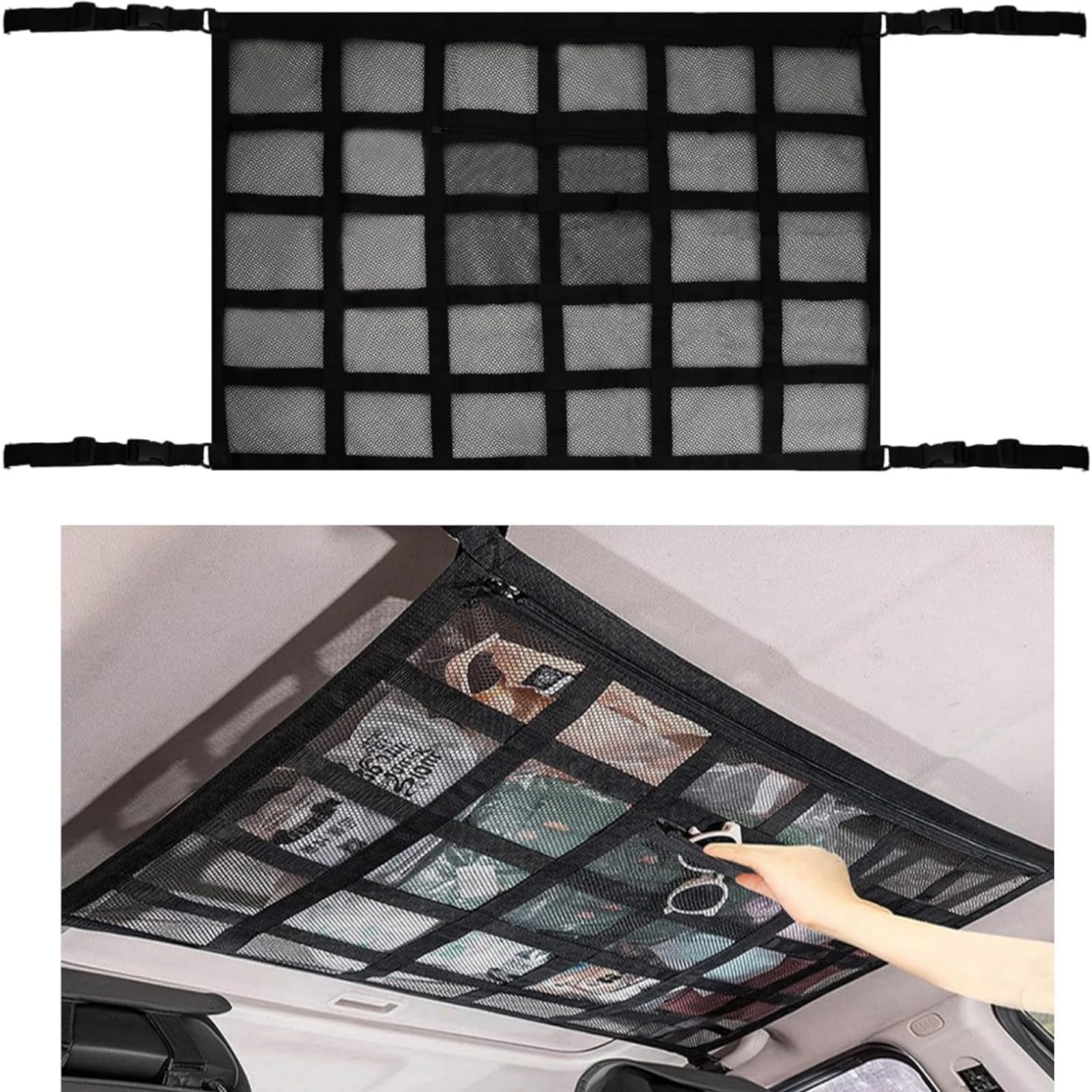 

Крыша автомобиля для груза Груз Грузовая сетка для крыши автомобиля Предотвращает груз от и Обеспечивает удобное хранение Сетка, 9065см, Регулируемая, 2-слойная, Хранение, Сетка, чёрный