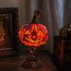 Halloween Magic Lamp Fade Resist Stained Glass Halloween Pumpkin Table Lamp Tabletop Ornament Lamps for Home Bedroom Living Room