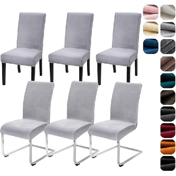 Alishomtll Dining Room Chair Covers Set of 4, High Stretch Velvet Chair Covers for Dining Chairs, Elastic Removable Washable Chair Slipcovers Chair