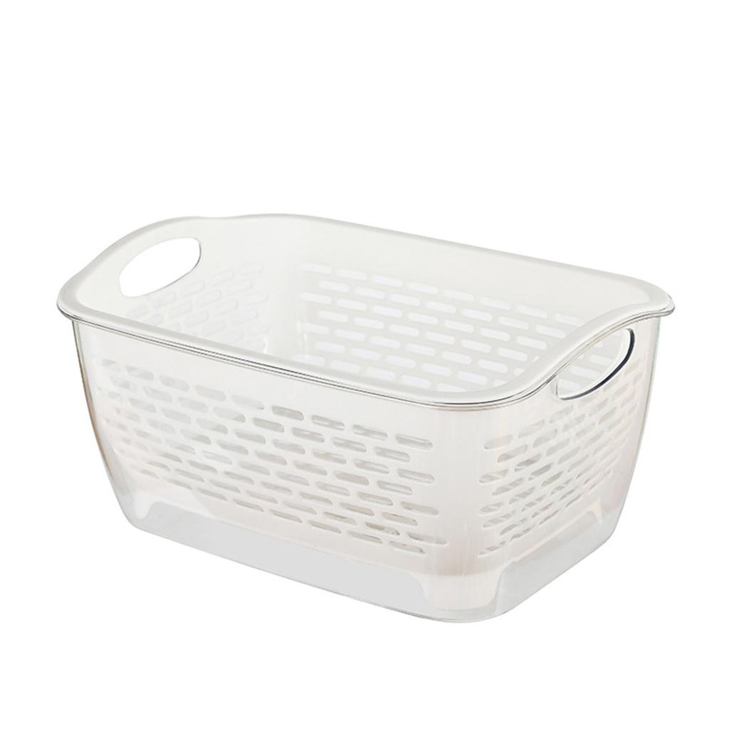 Pure-Color Double Layer Plastic Drainer Basket Practical Lettuce Leaf Drainer Tool For Vegetable Washing