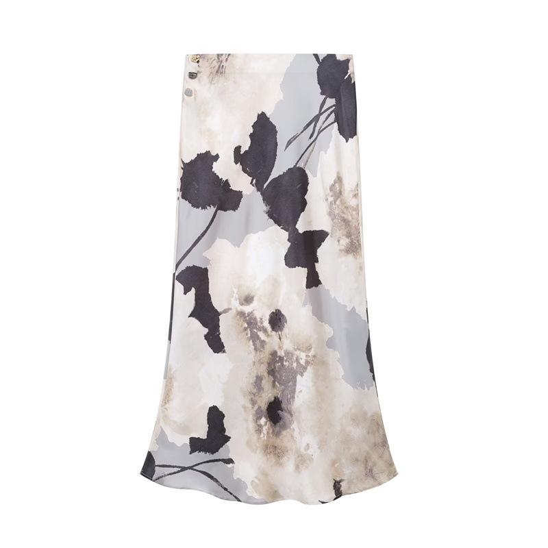 

TAOP&ZA Женский весенне-летний комплект рубашки с принтом и миди-юбки с шелковистой текстурой 2375121 S