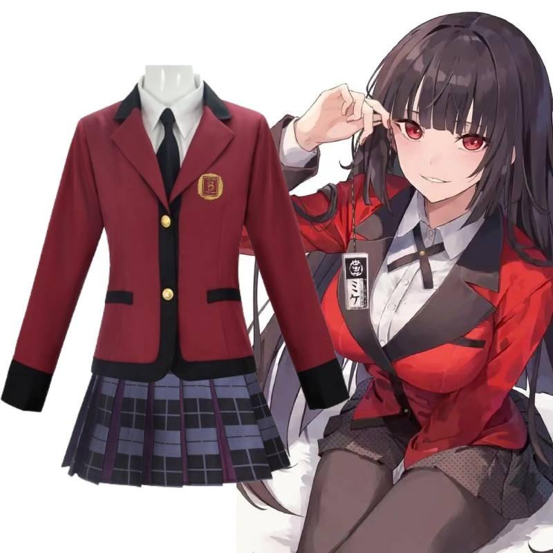 Yumeko Kakegurui Jabami Cosplay Kostüm Schuluniform Set Bühnenauftritte