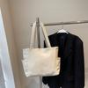 PU Shoulder Bag Women Solid Color Large Capacity Handbag Commuter Tote Bag