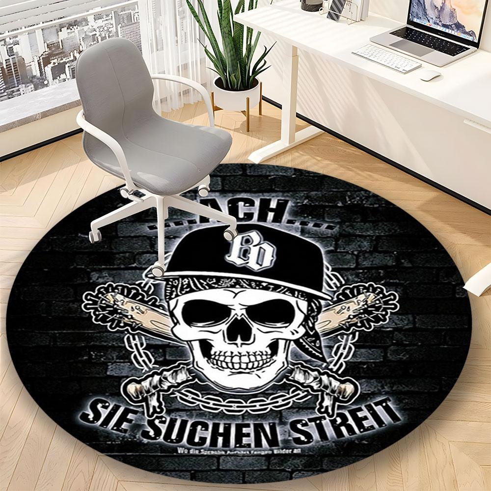 Böhse Onkelz Band Themed Round Carpet– Non-Slip Round Floor Mat – Indoor Home Decor Rug