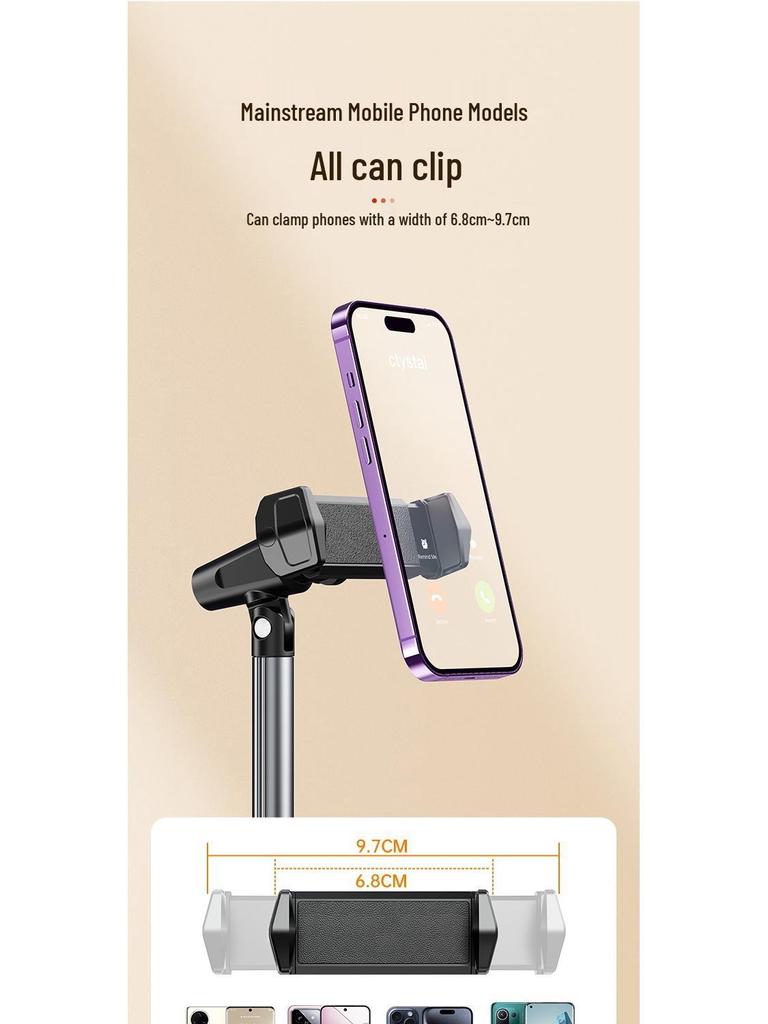 Rilipu Dual Device Adjustable Aluminum Phone Stand for Live Streaming and Overhead Shots