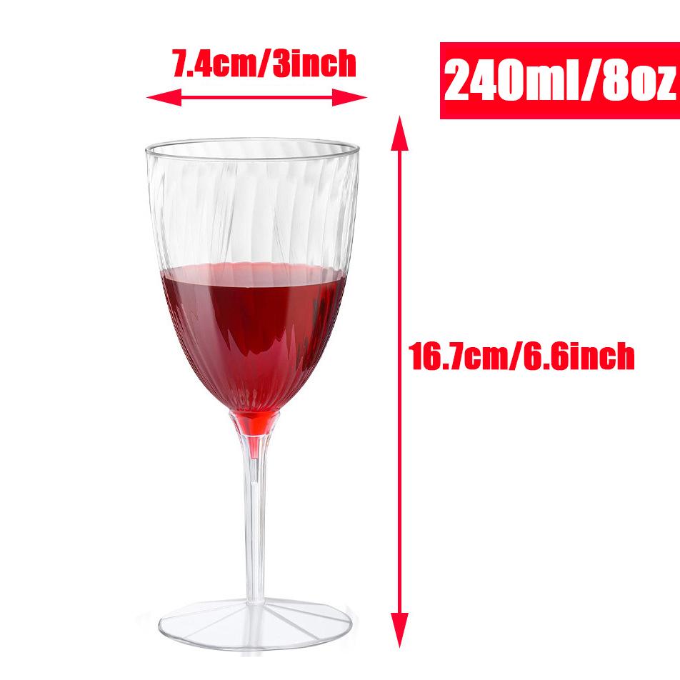 

8 шт. Пластикові келихи для шампанського Одноразові келихи для вина Багаторазові коктейльні келихи Вечірка День народження Весілля Тост Застілля Пити шампанське