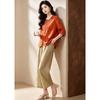 D.F.DEAR Women's Embroidered Round Neck Shirt & Wide Leg Pants Set