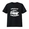 Finally Cruising Cruise Ship Vacation Womens T Shirt Black L Vintage Washed Slightly Versatile Designer Clothes Soft Breathable