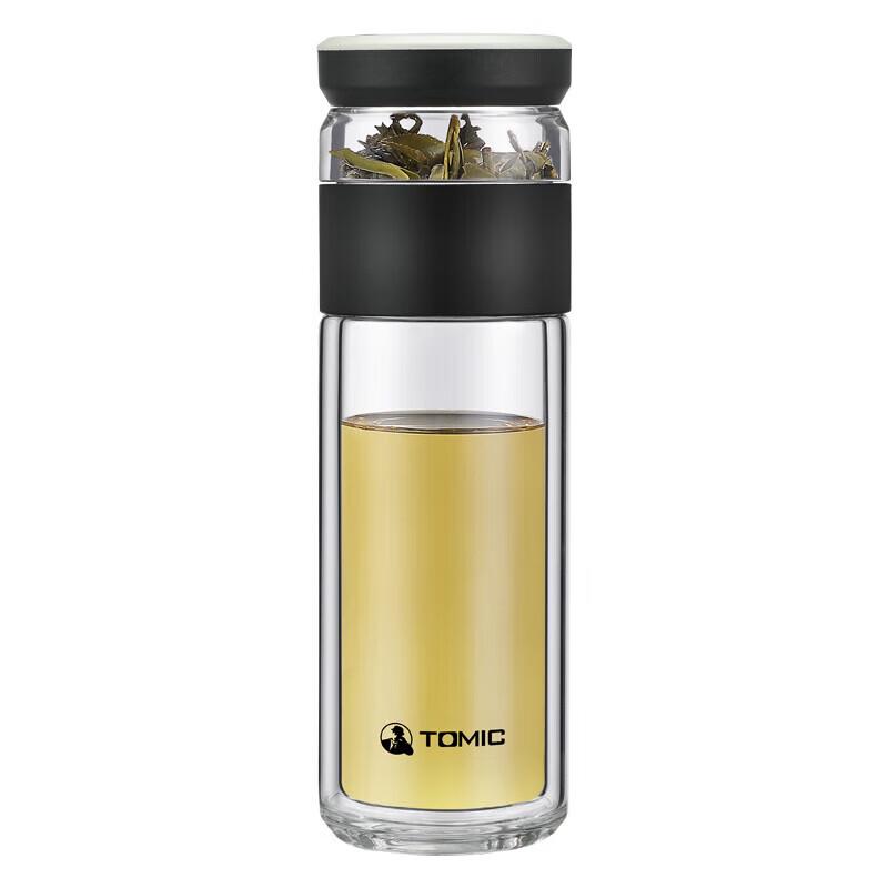 TOMIC Double-Layer Glass Tea Infuser Bottle