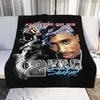 Tupac Shakur Printed Throw Blanket Super Soft Flannel Comfortable Sofa Blanket Fashionable Bed Sheet for Mattress