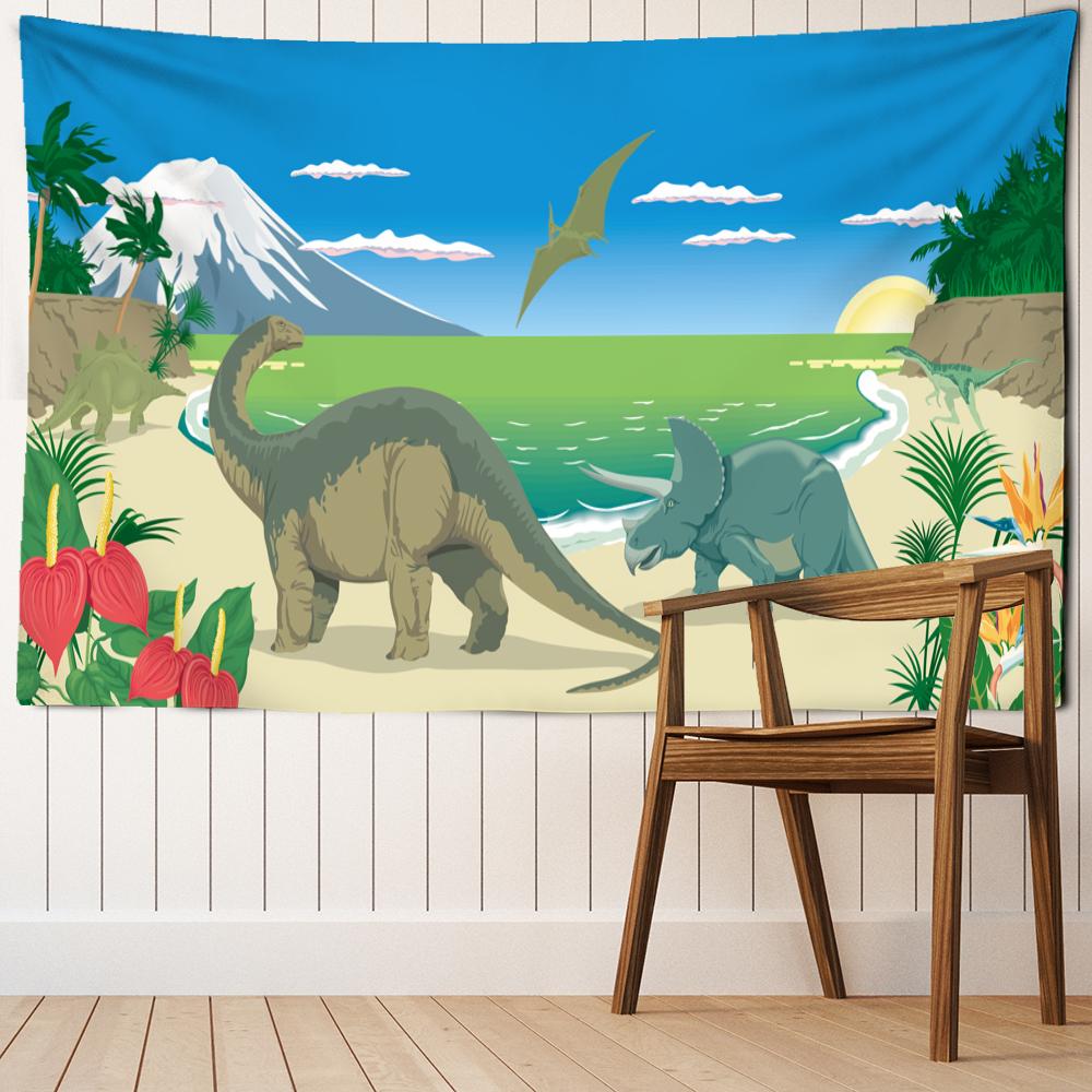 Antike Zeiten Retro Dinosaurier Wandteppich Hängen Hexerei Psychedelic Cartoon Kawaii Junge Zimmer Dekor Hintergrund Tuch