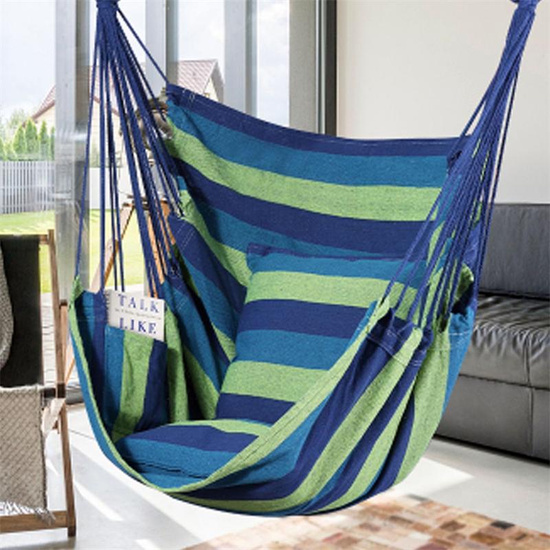Hot Portable Hanging Hammock Indoor Lazy Chair Travel Outdoor Camping Swing Chair Thick Canvas Bed Hammocks 200KG Load Bearing