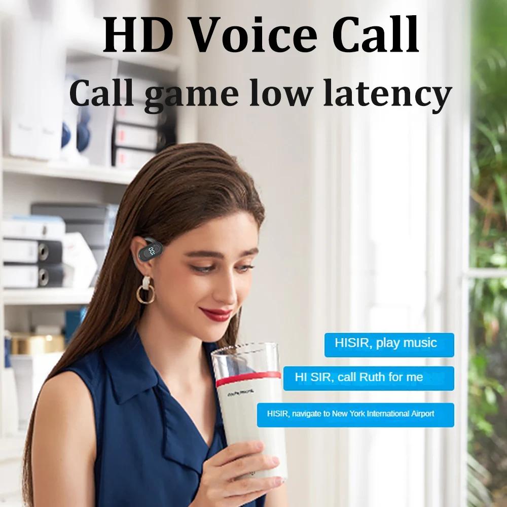 Bluetooth 5.4 Kopfhörer Ohrbügel Kopfhörer HiFi Stereo Geräuschunterdrückung Kabelloses Headset Wasserdichter Ohrhörer für Huawei Xiaomi