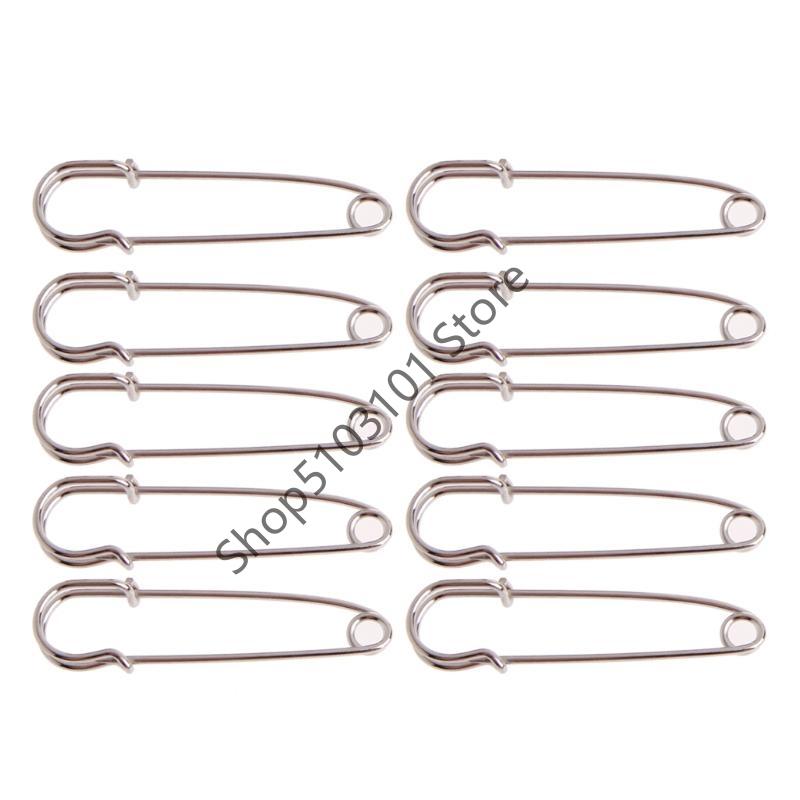 X6HE Heavy Duty 10 Pieces Safety Pins Silver Tone for Sharp Safe Pin DIY Sewing