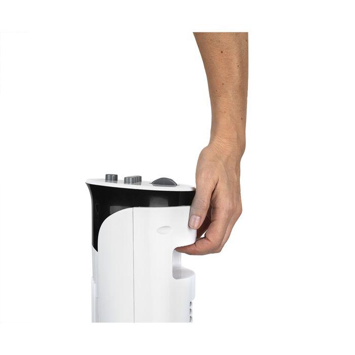 Black+Decker|BXEFT47E Ventilateur Colonne Oscillant Silencieux Hauteur : 81 Cm | 3 Vitesses | Minuterie | Base Antidérapante | Blanc