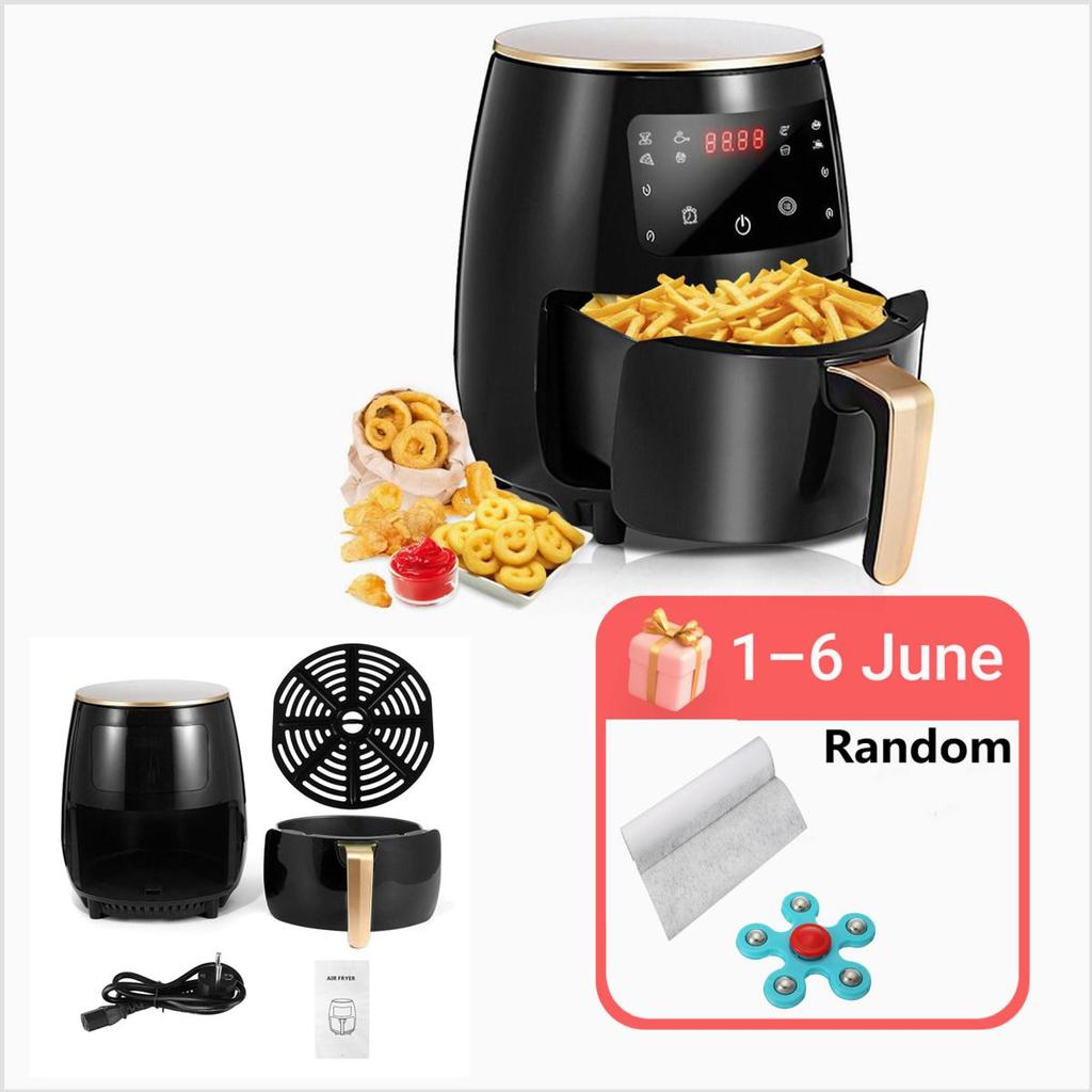 AUGIENB 4.5L Freidora de aire 1400W 220V Cocina de fritura saludable  Freidora de aire eléctrica Freidora de aire baja en grasa Sin aceite de  cocina Temporizador de horno comprar a buen precio —