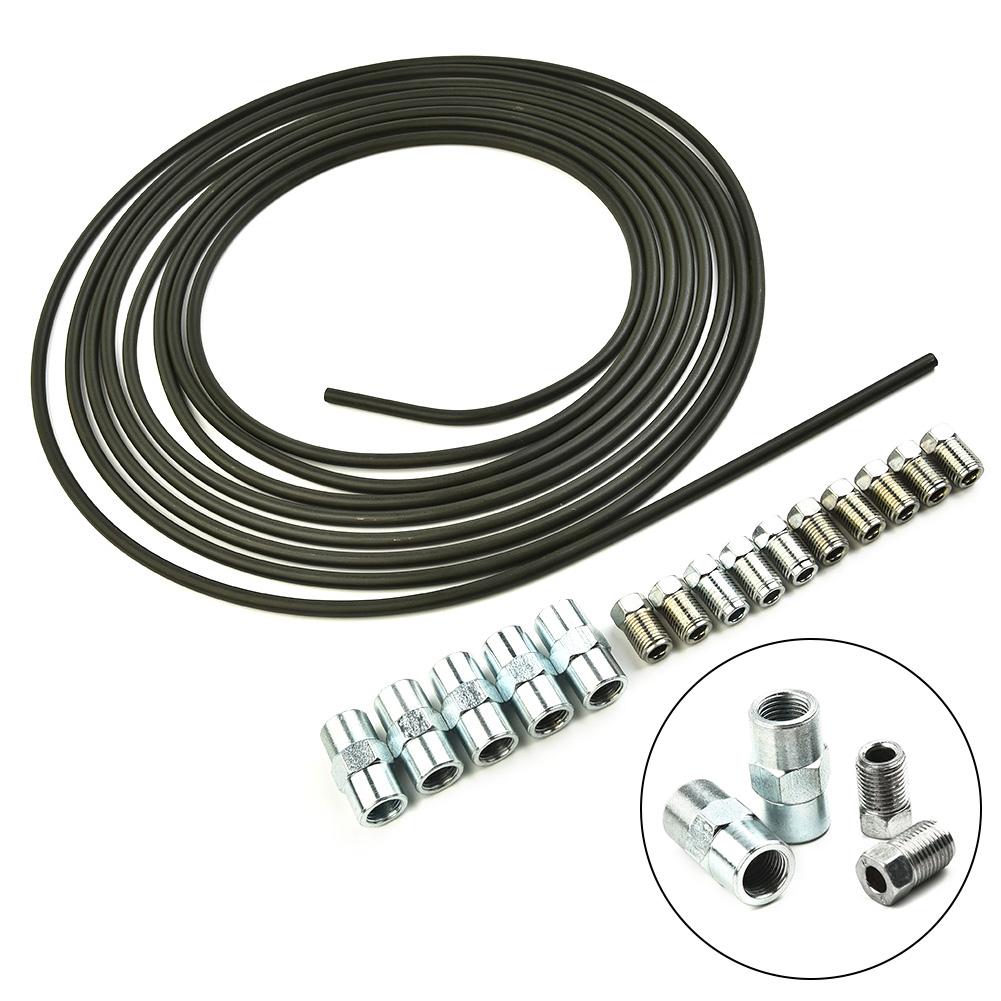 Universal- 5m Brake Line Brake Pipe Steel Copper-plated + Plastic-coated 4.75mm&10 Screw & 5 Connectors Brake Lines Accessories