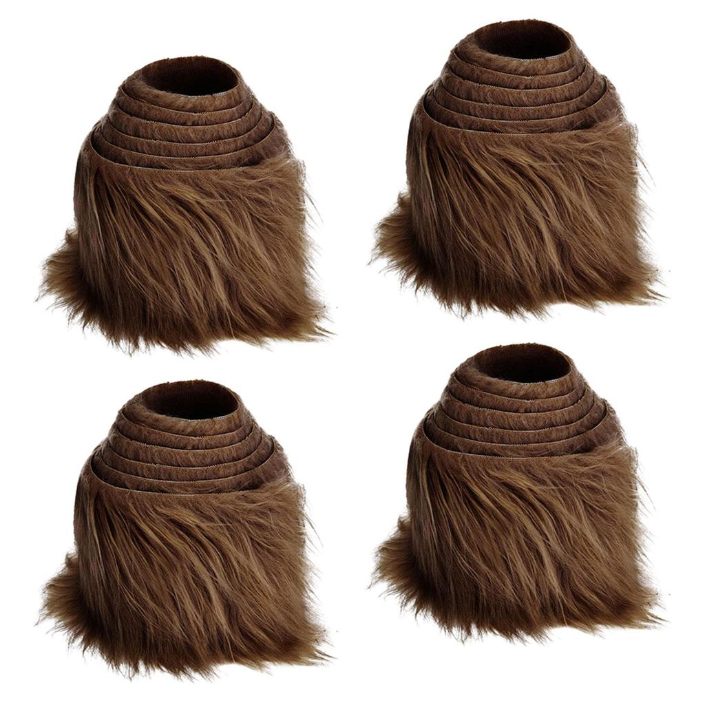 4Pcs Faux Fur Fabric Costume Supplies Artificial Fabric Fuzzy for Gnomes Beard Hair Clothing Christmas Tree Holiday Decoration