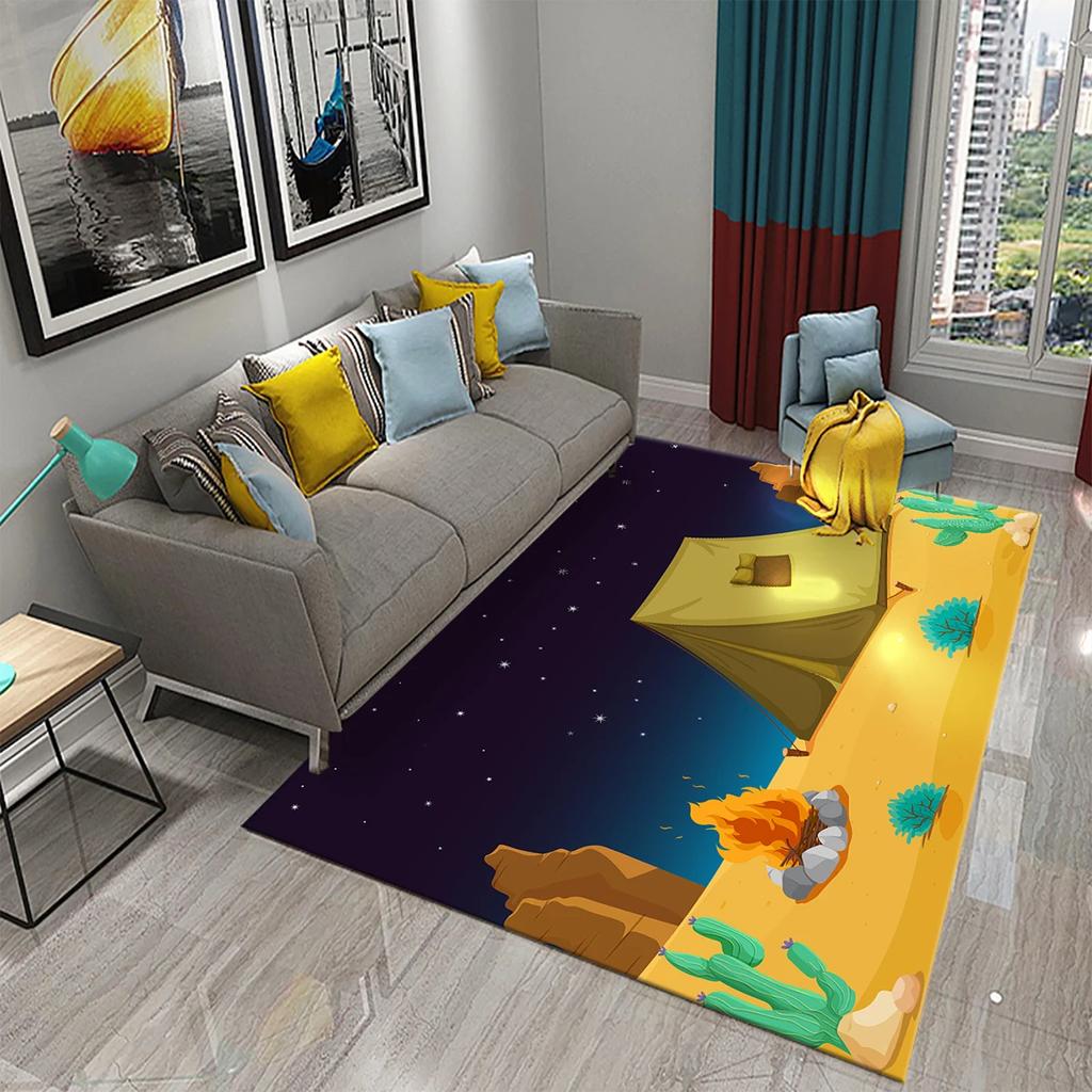 Kids Cartoon Carpet Colorful Graffiti Rug Teens Street Hip Hop Rectangle Area Rugs Bedroom Mats Flat Mat Living Room Door Mat