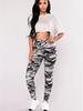 Spring and Fall Ladies Fashion Milk Silk Camouflage Printed Pants with Tight Leggings High Stretch Slim Nine-point Pants