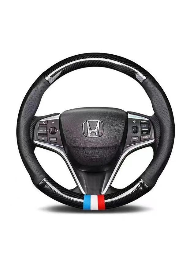 Universal Carbon Fiber Leather Steering Wheel Cover - Breathable, Non-Slip, Sweat-Absorbent, Four Seasons Use
