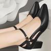 Fashion 2024 Summer New Female Fairy Style Students All-match Baotou Shallow Mouth High Heels Women Solid Color Buckle Sandals