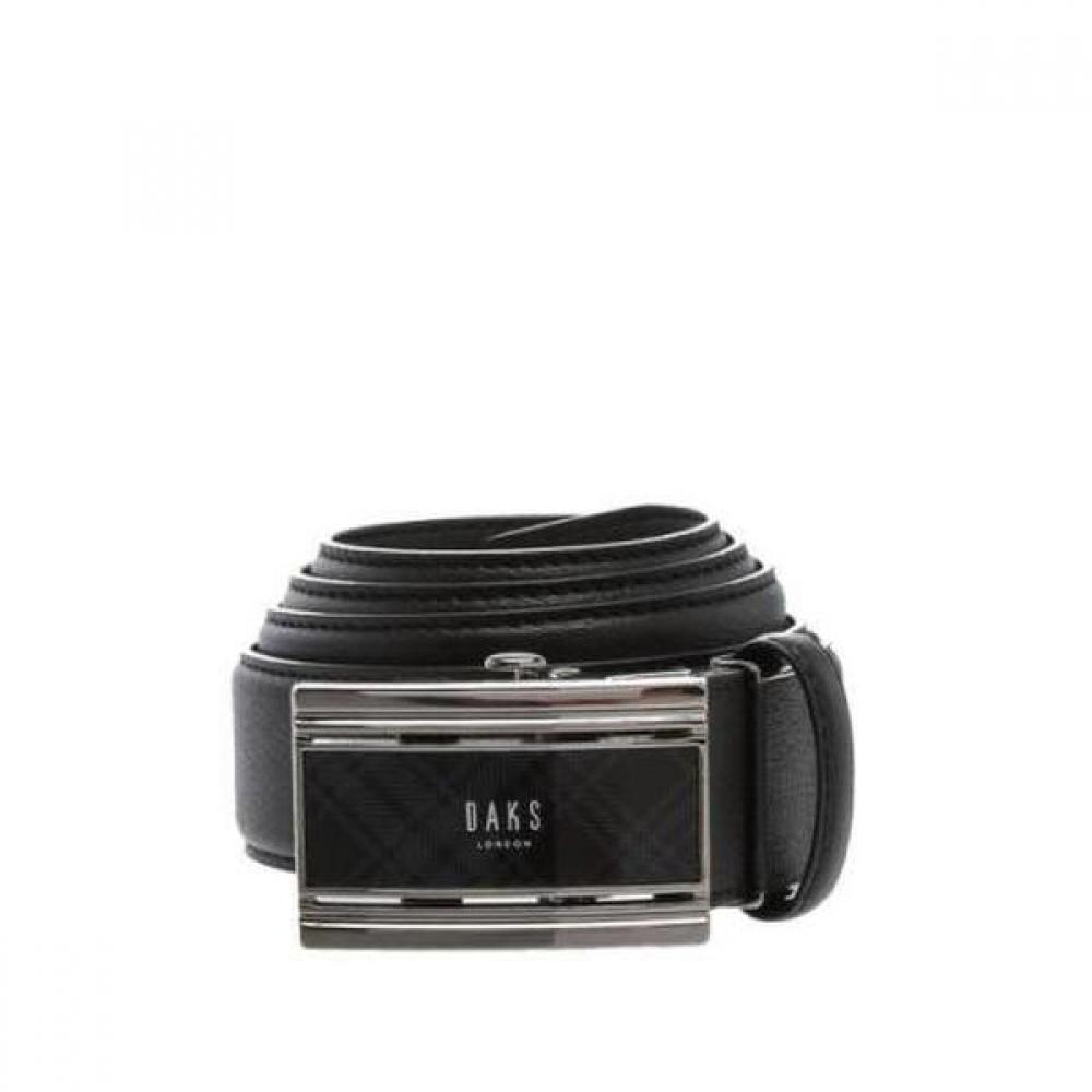 Daks Черный в клетку Color Block Пряжка Кожаный Автоматический Ремень Single option