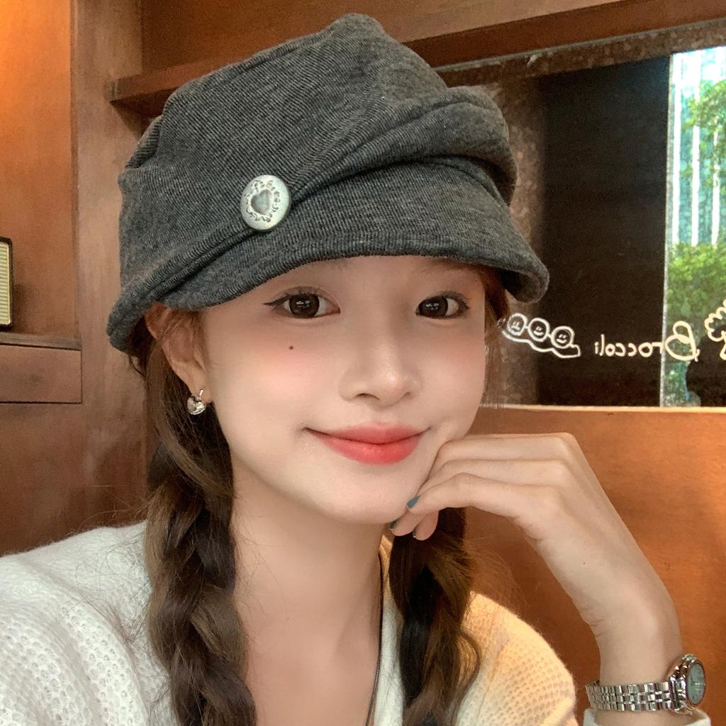 Japanese pleated silver label loose beret children autumn Sichuan West travel breathable octagonal hat casual versatile painter hat