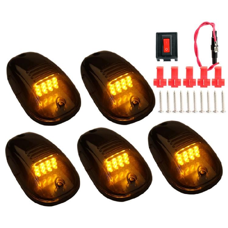 5pcs 12LED Car Cab Roof Marker Lights For Truck 12V Smoked Lens Clearance Lights