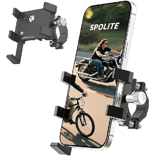 Крепление для телефона на велосипед и мотоцикл, Алюминиевый держатель для телефона на руль велосипеда [Антивибрационный], 360° Держатель для телефона на велосипед для всех смартфонов, Велосипед, Мотоцикл (Телефон на велосипед Bike Phone Mount