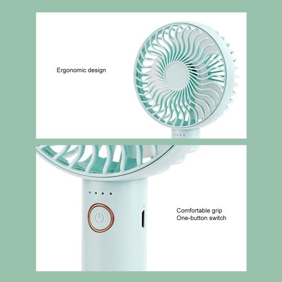 Portable Handheld Fan 4 Speed Wind Small Personal Fan with Detachable Base USB Rechargeable Desk Fan for Travel Beach Makeup Office