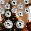 12 stuks Sprankelende Disco Spiegelbol Ideaal voor Huisdecoratie en Disco Hoofddeksel Kerstboom Ornament