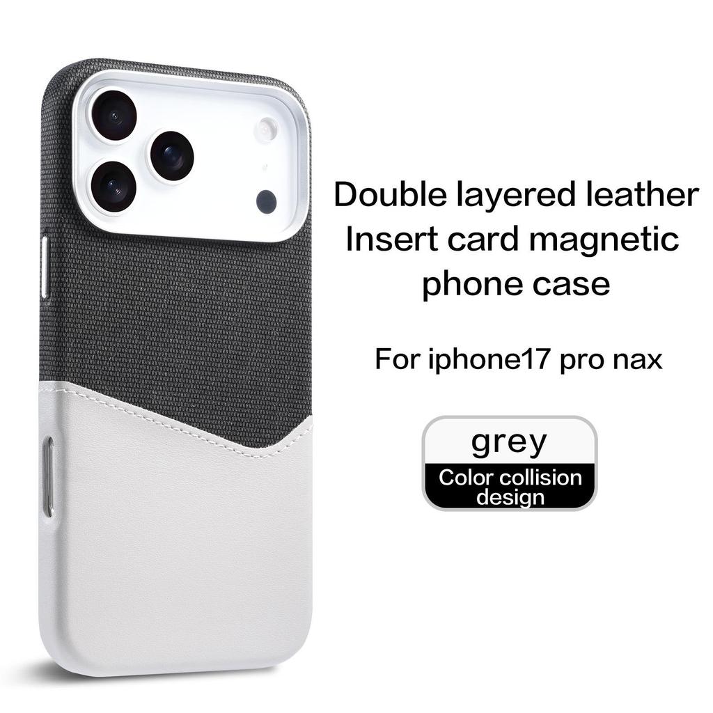 Apple iPhone 17 Pro Max Zweifarbige magnetische Kartenfachhülle, passend für iPhone 12-15 Modelle.