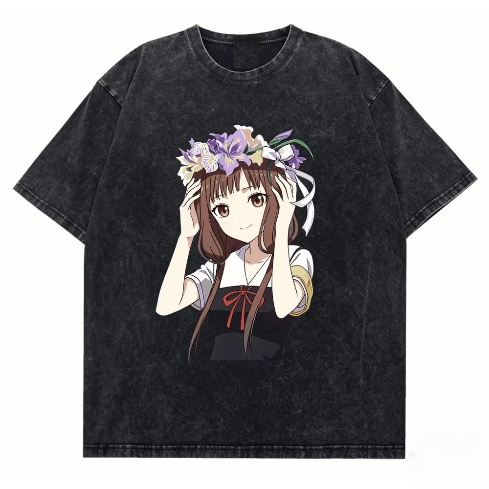 Kaguya‑sama: Love Is War Anime Vintage Washed Y2K Aesthetic Unisex Loose Short‑Sleeve Summer Pure Retro Streetwear Hot‑Sell