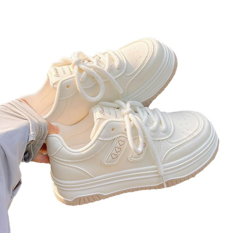 Milk fufu little white shoes women's 2025 autumn new student versatile chic shoes women's thick baseplate shoes