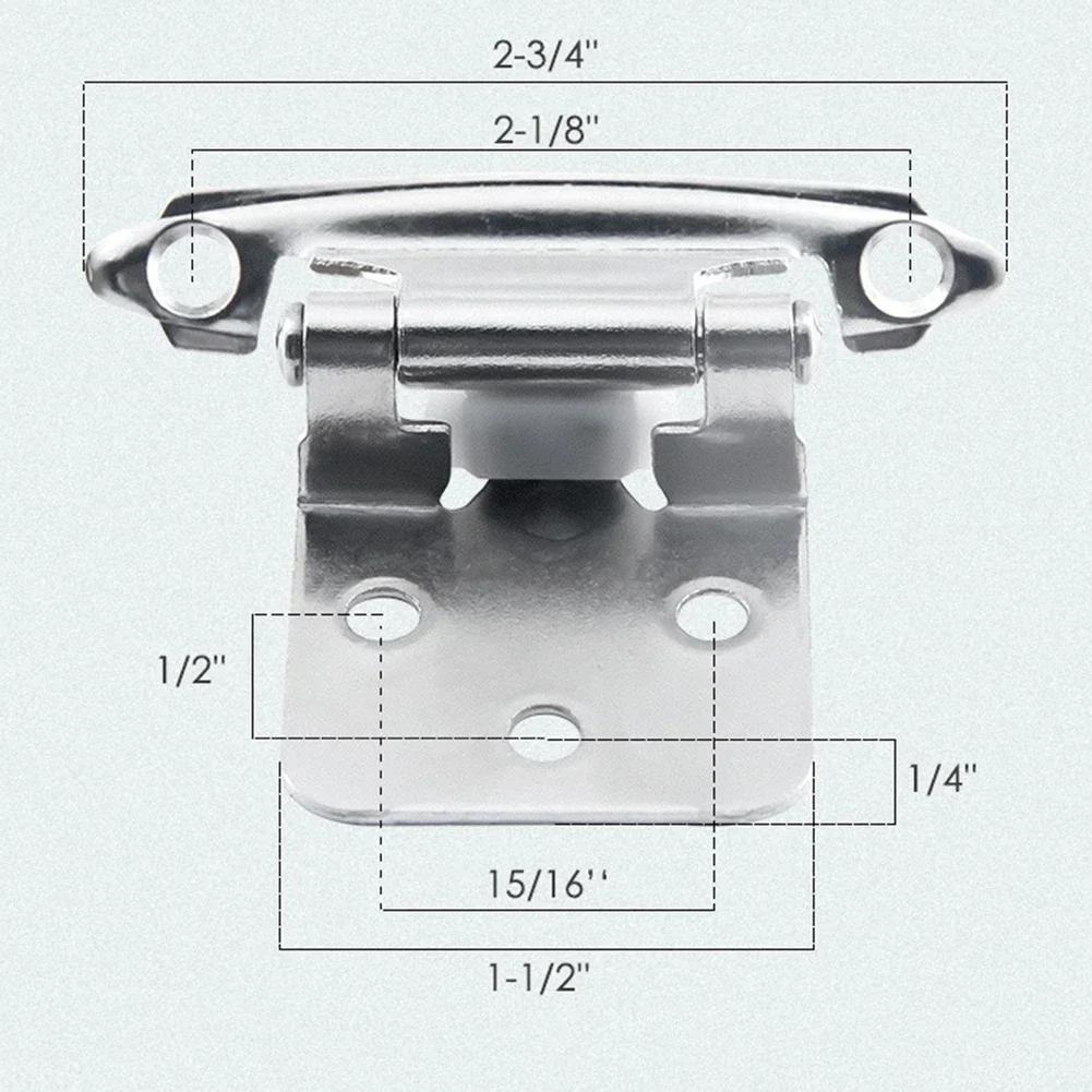2pcs Cabinet Hinges Overlay Self Closing Face Mount Cupboard Door Hinge Hydraulic Buffer Spring Hinge Furniture Hardware