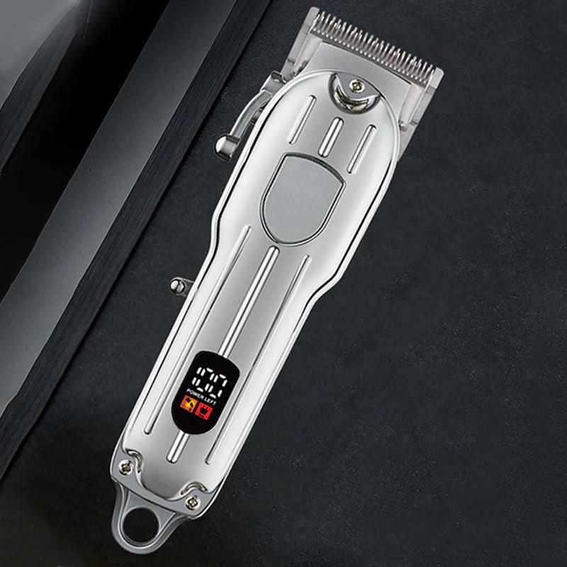Rechargeable Electric Hair Clipper Powerful Long-Lasting Metal Display Hair Trimmer Professional Shaving Machine Men's Grooming