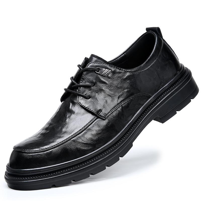 Pánské kožené boty vysoké kvality s měkkou podrážkou, formální obuv pro podnikání, nové 2025, černé, s výškou, kožené, ležérní, svatební obuv pro ženicha, pánské