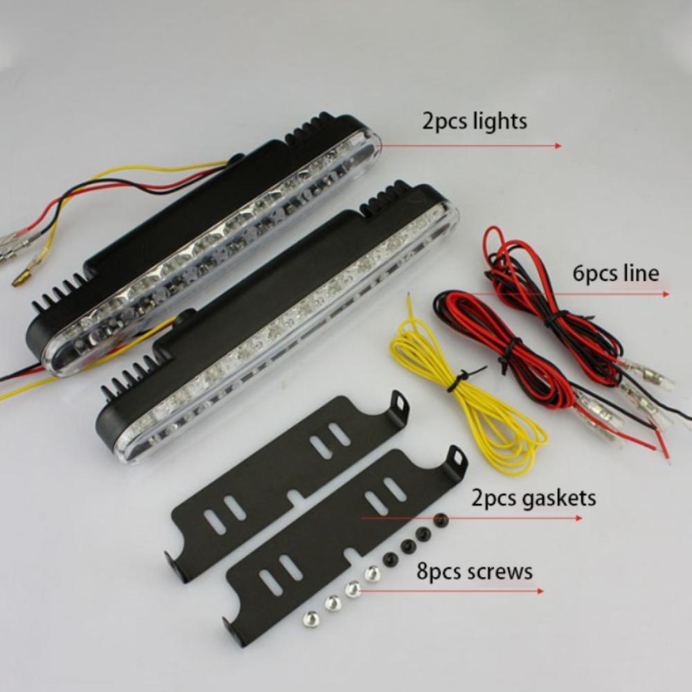 

12V ДХО Лампа для вождения Супер яркий Янтарный Указатель поворота Универсальная посадка Комплект светодиодной ленты Внедорожник