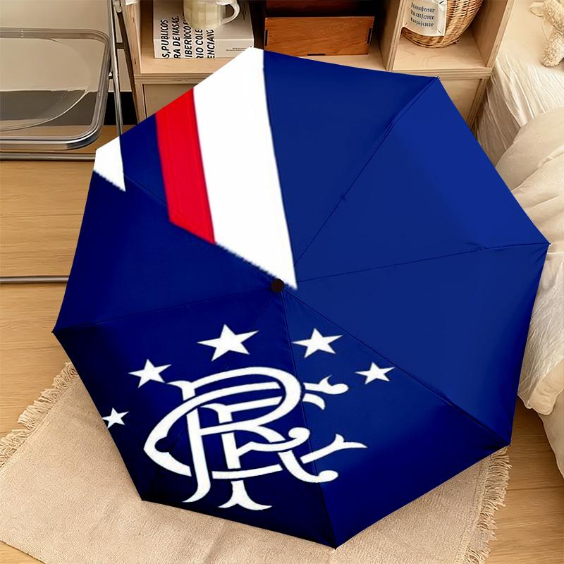 1PC Rangers Fc Crest Automatic Umbrella - Suitable Travel Outdoor Portable Umbrella Birthday Gift Daily Essentials