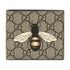 Bienenprint Logo Kurzes doppelt gefaltetes Canvas und Leder Portemonnaie Herren Portemonnaie Ebenholz 451268K5V1N8666