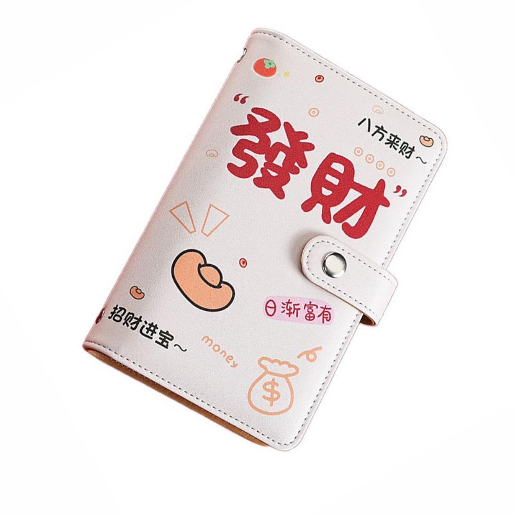 PU Leather Cash Budget Binder Refillable Account Book Saving Money Binder  Stainless Ring Binder