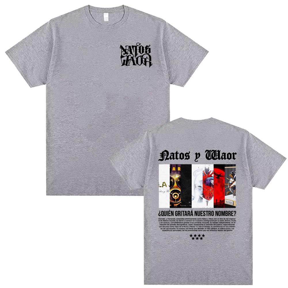 Rapper NATOS WAOR Tour Album 2025 Cover T Shirts Men Fashion Summer Hip Hop Pop Music T-shirt Male O-Neck Comfort Cotton T Shirt
